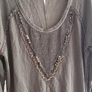 Free People lace embroidery beadwork tunic